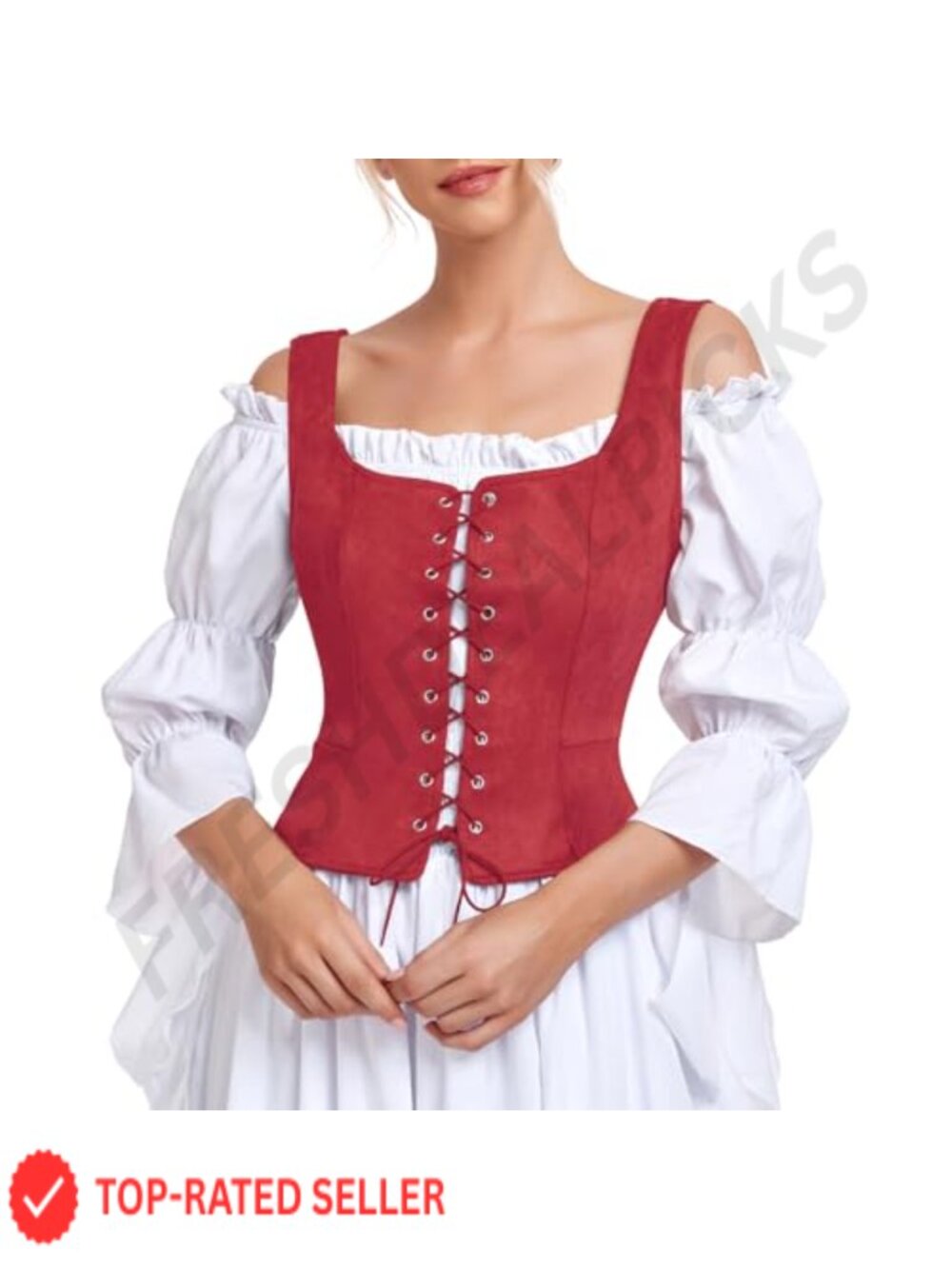 Renaissance Corset Vest Lace Up Medieval Pirate Top Women